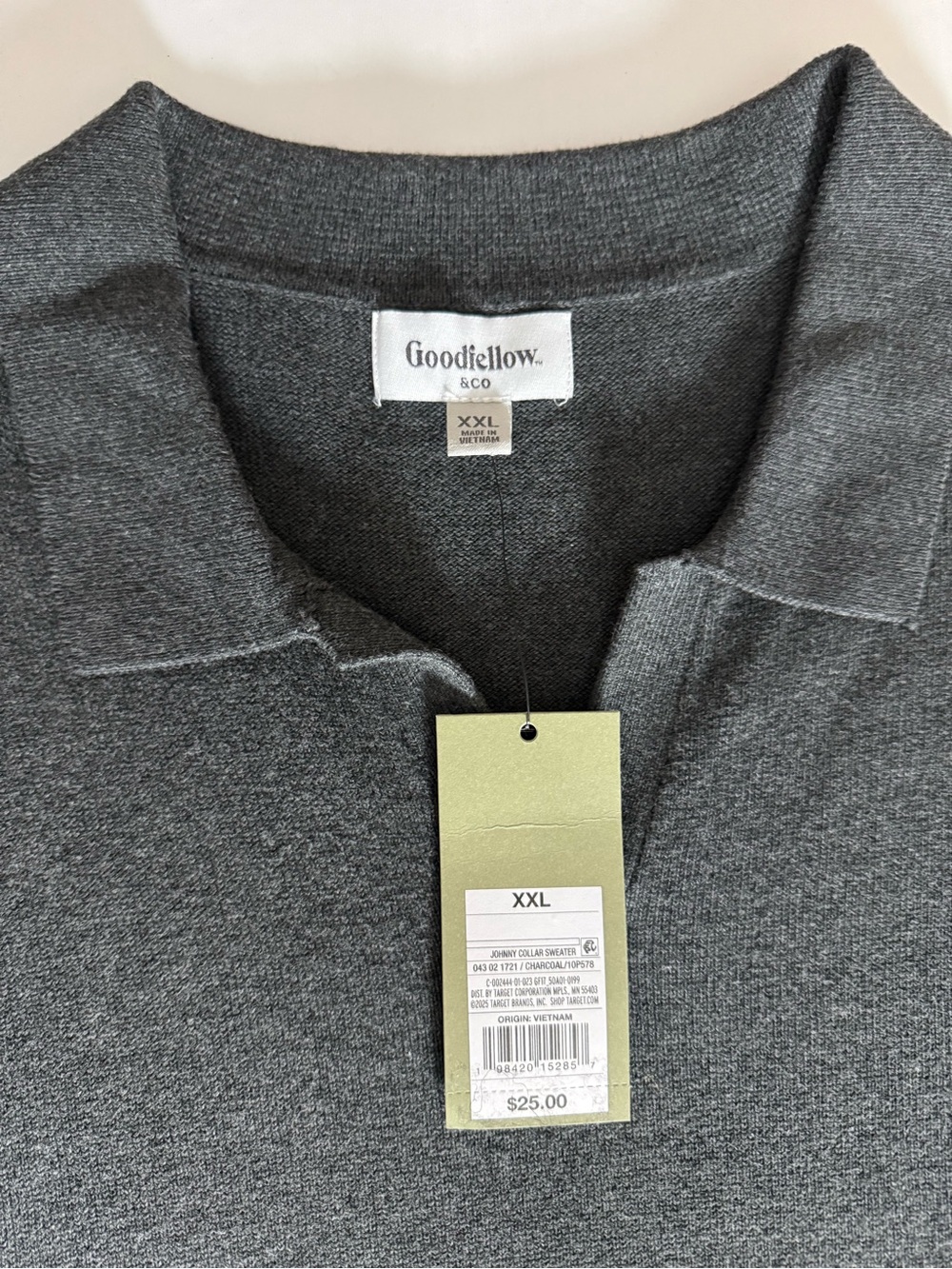 Goodfellow & Co Menβs Short Sleeve Johnny Collar Sweater β XXL | NWT π€ - Picture 8 of 9